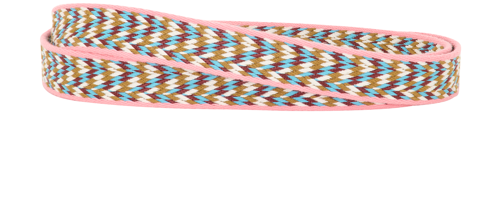 Hermes Sangle Cavale 25MM Bag Strap, &pound;450, Accessories, Green/Pink/Red/White, Canvas, Back view